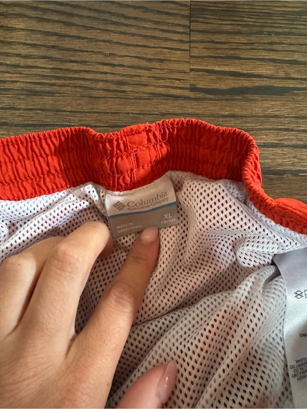 Columbia Red Mesh-Lined Athletic Shorts